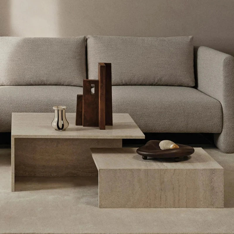 Ferm Living Distinct Grande Duo Tables Travertine