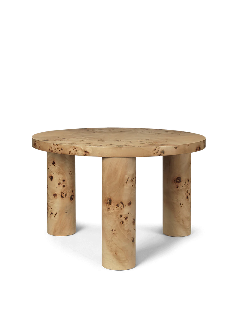 Ferm Living Small Poplar Burl Veneer Post Coffee Table