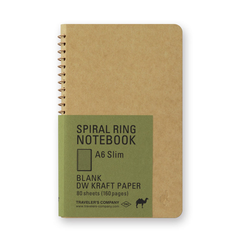 Slim Spiral Ring Notebook - DW Kraft Paper (Multiple Sizes)