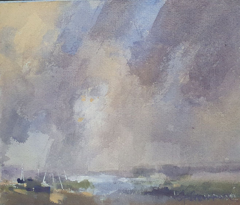 Two Rivers Handmade Watercolour Paper Sheet - De Nimes Turner Grey  (52x70cm) 140Ib