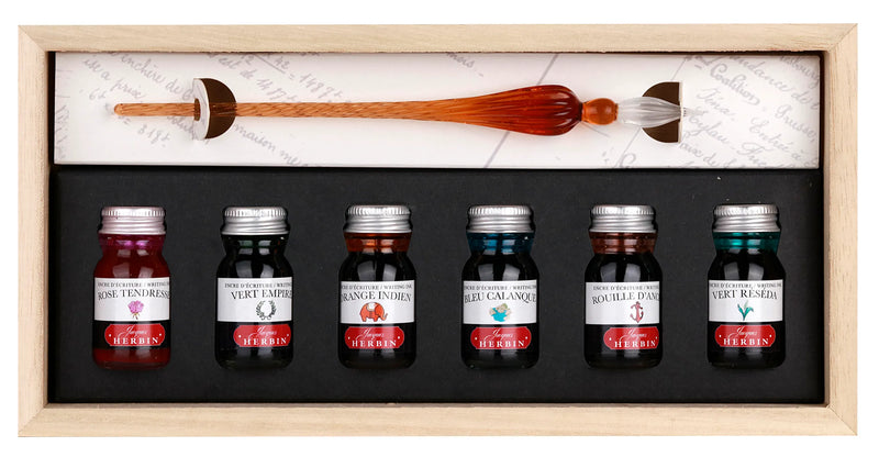 Herbin Glass Pen & Ink Set (Set of 7)