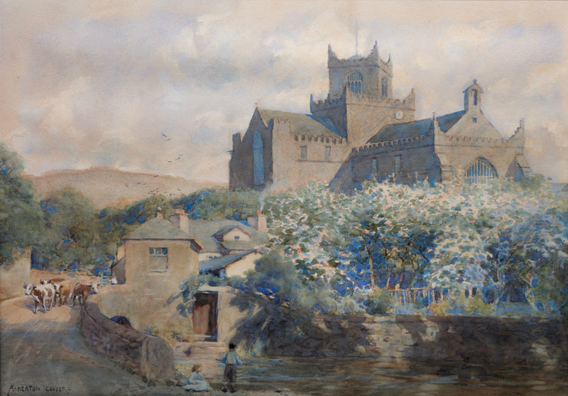 Cartmel Priory in Spring – Original Painting by Alfred Heaton Cooper (1863 - 1929)