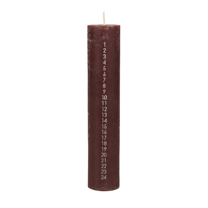 Madder Brown Rustic Calendar Candle