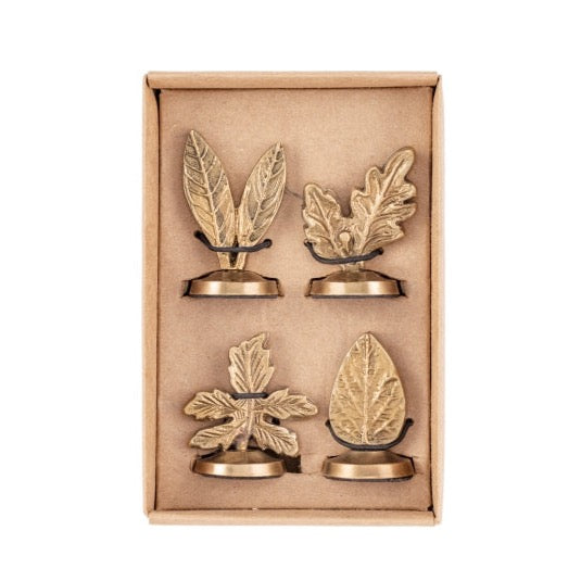 Leaf Brass Place Card Holder (Set of 4)