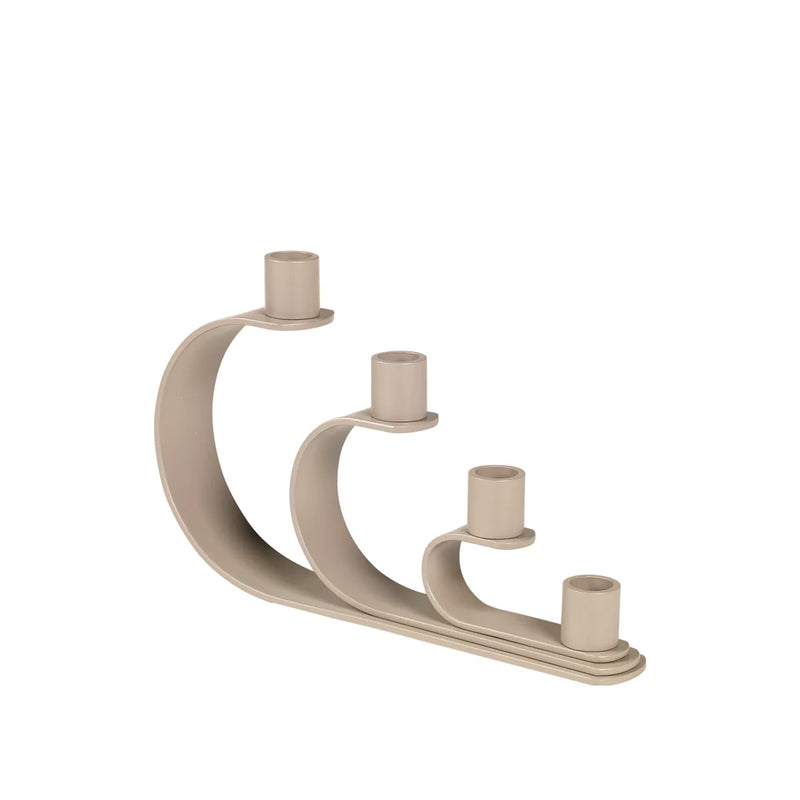 Nami Candle Holder - Taupe Warm Grey