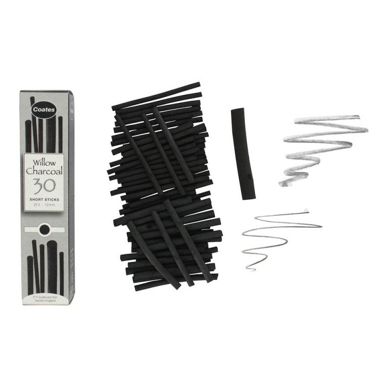 Coates Willow Charcoal (Set of 30 Short Sticks)