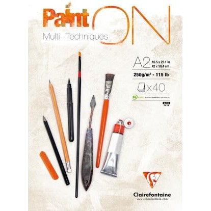 Clairefontaine White Paint ON Multimedia Pads (40 Sheets)