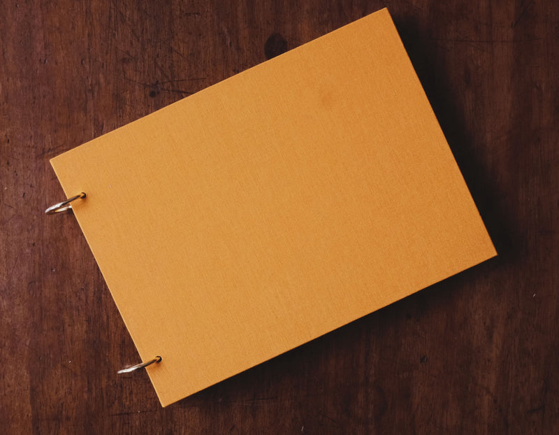Ringbound Fabric Covered Sketchbook Dahlia Orange - White Paper