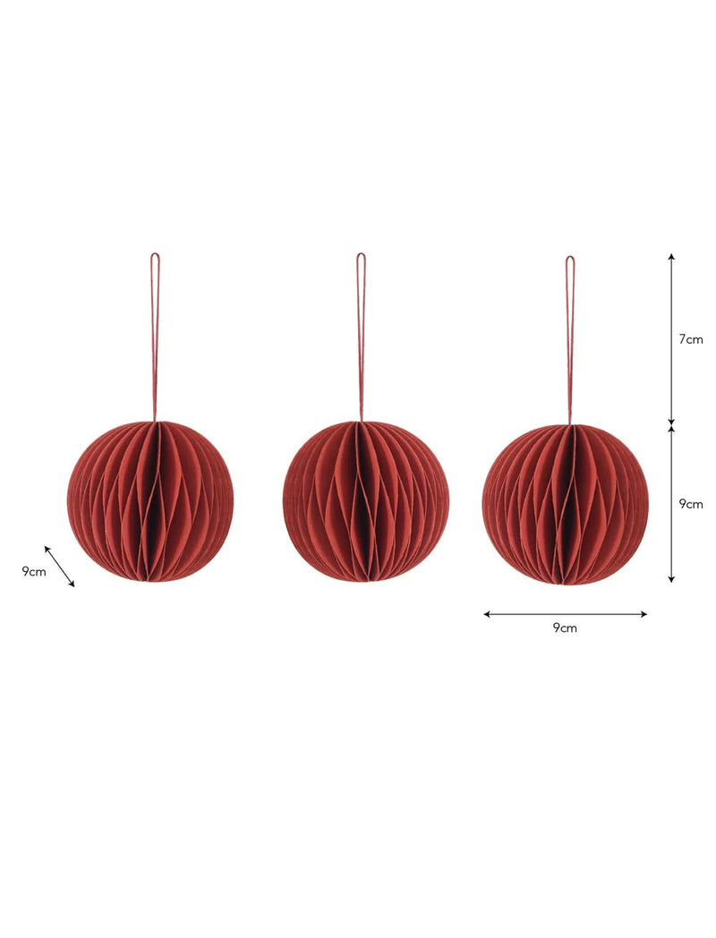 Maddox Baubles Brick Red (Set of 3)