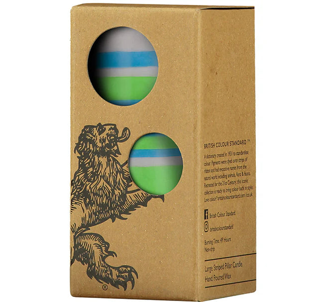 Tall Striped Eco Pillar Candle 15cm