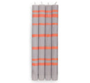 Striped Willow Grey & Orange Flame Eco Dinner Candles, 4 per pack