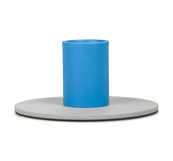 Two Tone Metal Candle Holder - Grey/Turquoise