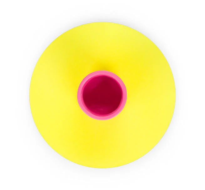 Two Tone Metal Candle Holder - Yellow/Pink