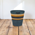 Seagrass Waste Paper Bin - Pompadour/Midnight