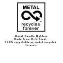 Round Metal Candelabra in Old Rose 15cm Depth (Holds 3 Candles)