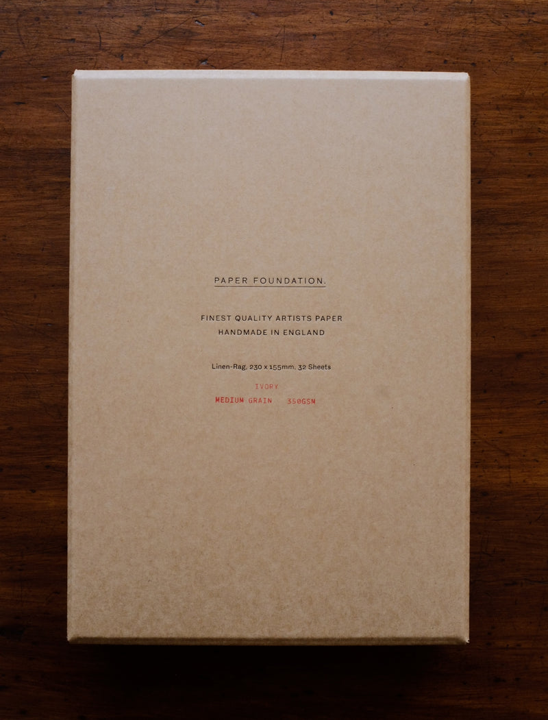 Deckle Edged Paper Box - Small Ivory