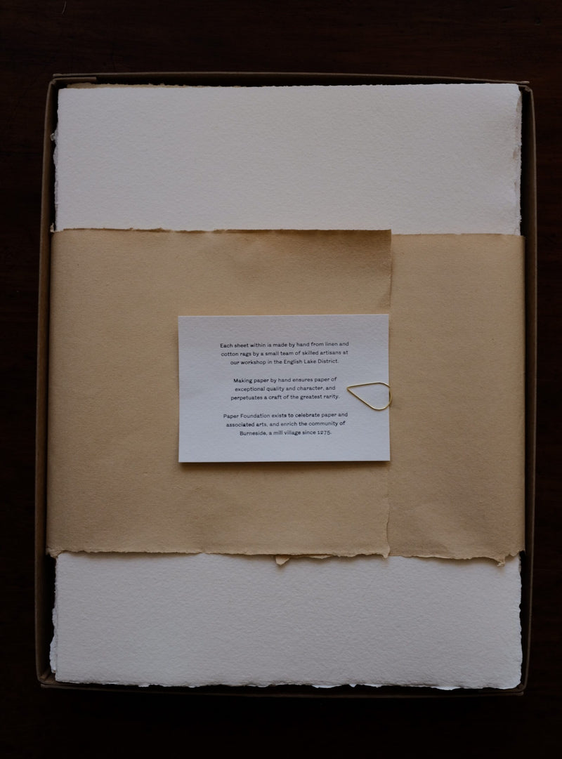 Deckle Edged Paper Box - Large Ivory