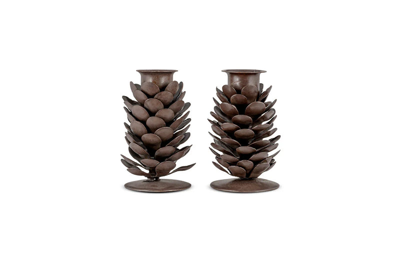 Elagalu Pine Cone Rust Candle (Set of 2)