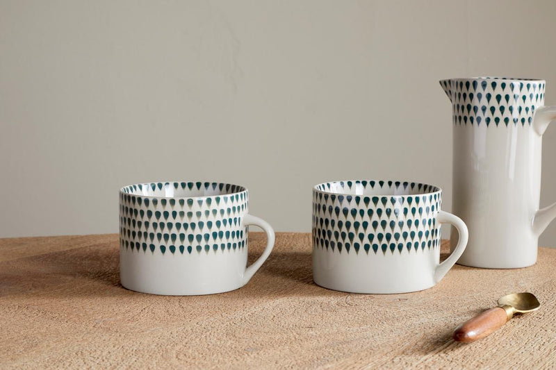 Juniper Drop Mug - Cream & Juniper - Large