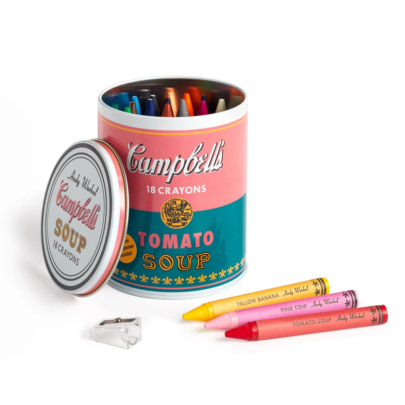 Andy Warhol Soup Can Crayons & Sharpener