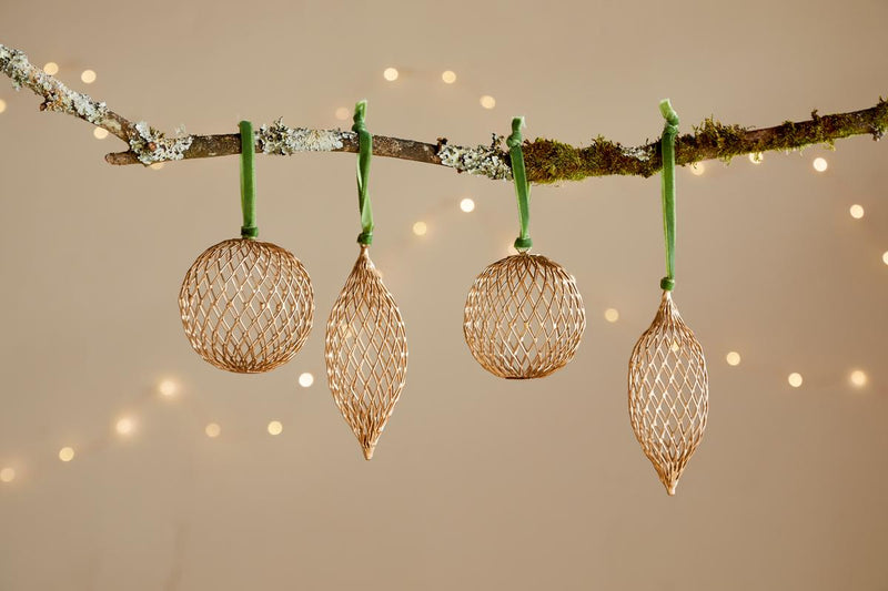 Brass Nirav Wire Baubles (Set of 4)