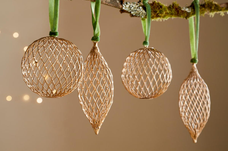 Brass Nirav Wire Baubles (Set of 4)