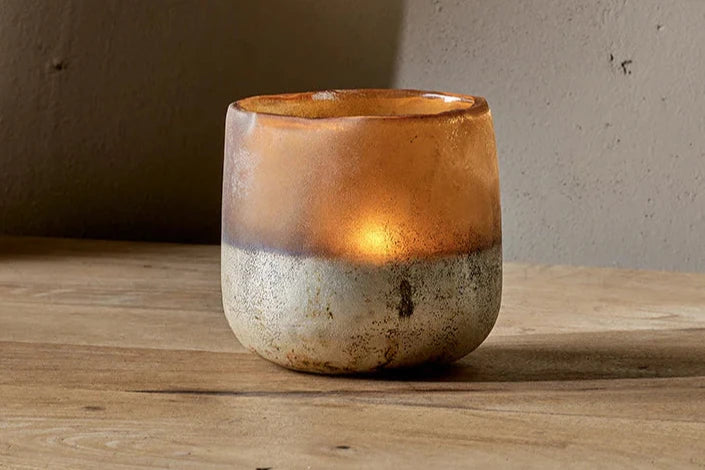 Ngolo Antiqued Amber Tealight Holder