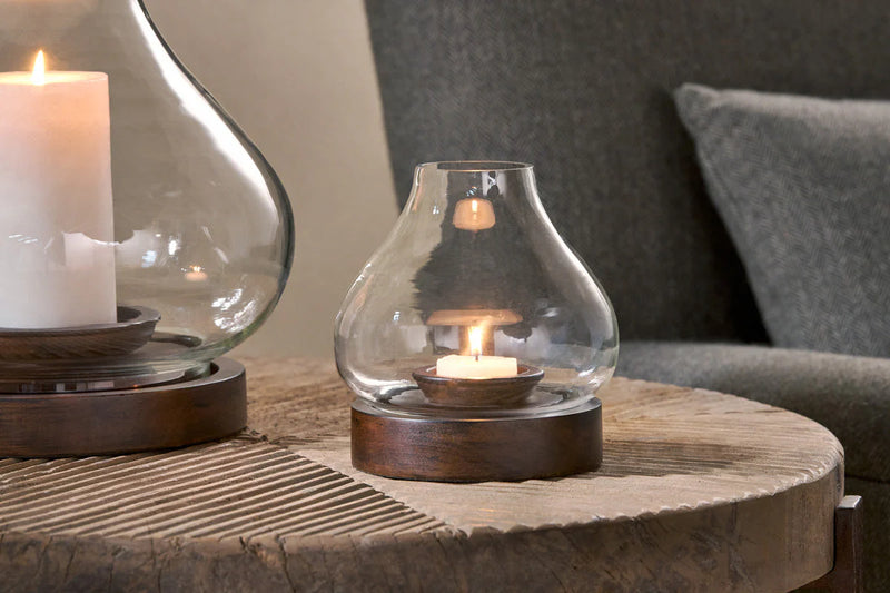 Naryla Mango Dark Stain Wooden Lantern