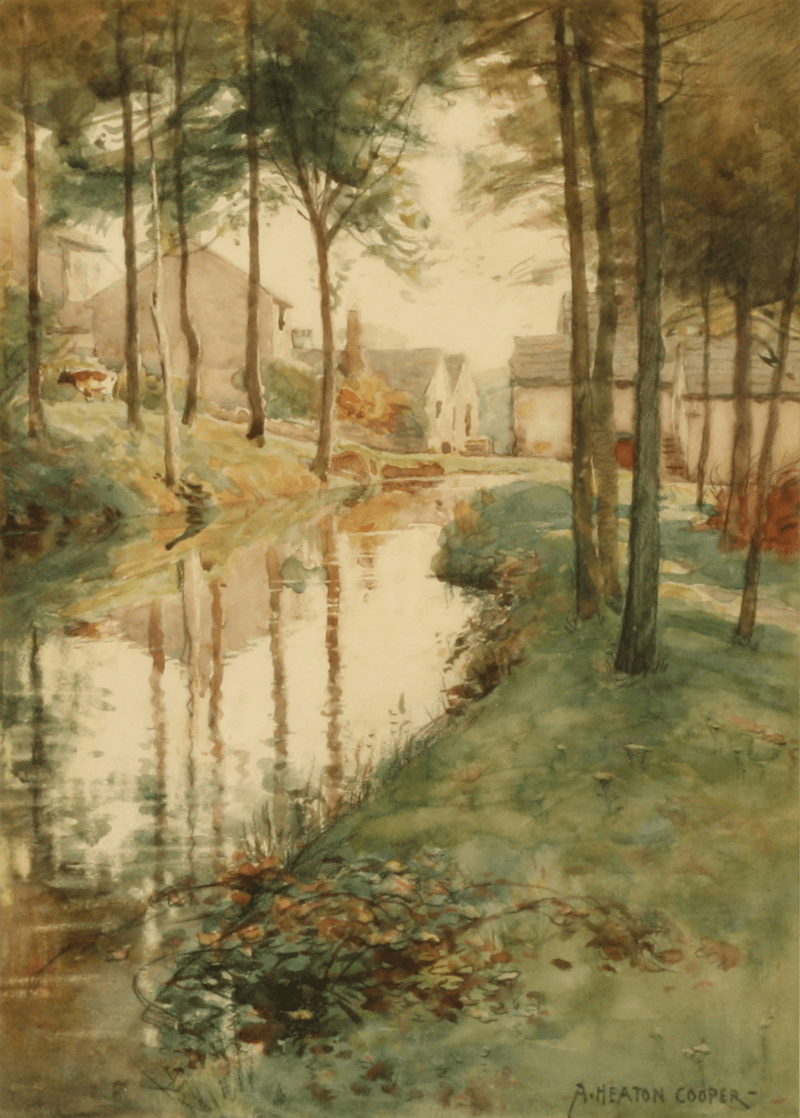 Newlands Mill near Ulverston 1908 – Original Painting by Alfred Heaton Cooper (1863 - 1929)