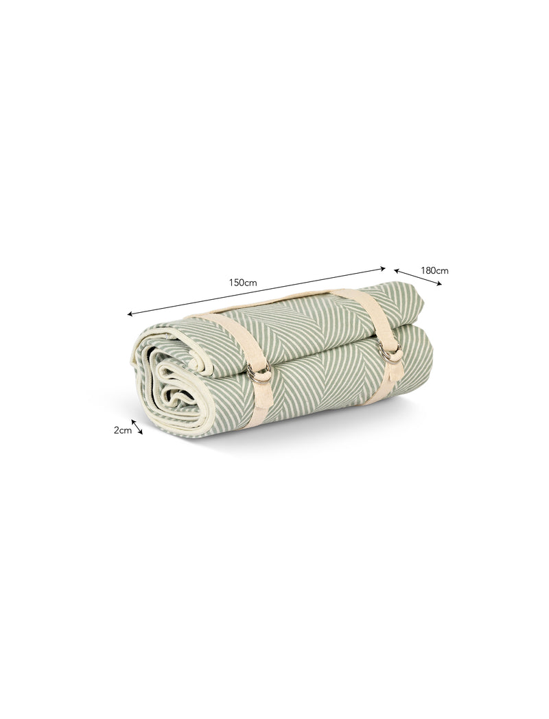 Tubney Herringbone Picnic Blanket Rosemary
