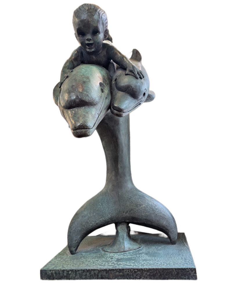 Dolphin and Merchild Bronze Statue (Limited Edition of 12) by W J Ophelia Gordon Bell (1883 - 1973)