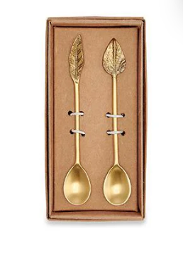 Leaf Spoon Gift Set - Antique Brass (Set of 2)