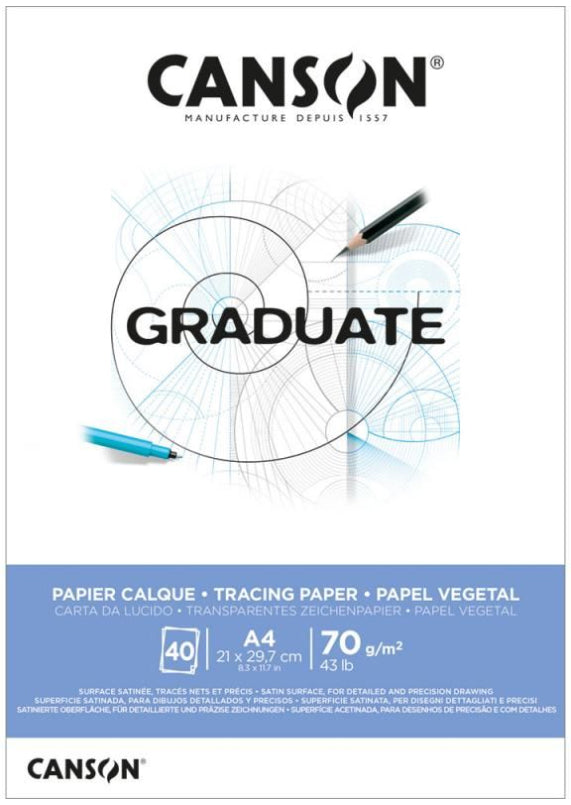 Canson Graduate A4 Tracing Pad - 70gsm (40 Sheets)