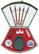 Oriental Chinese Fan Shaped Painting Set