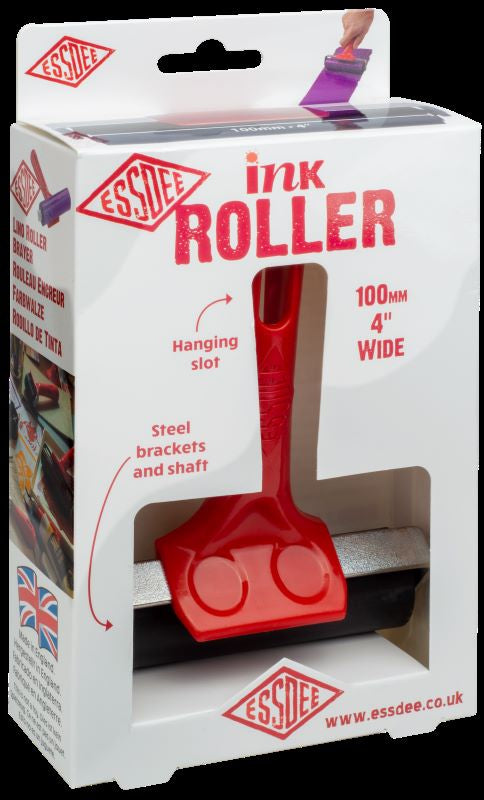 Lino Roller with Red Handle '4' (100mm)