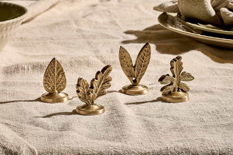 Leaf Brass Place Card Holder (Set of 4)