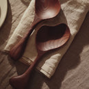 Ferm Living Dark Brown Wooden Os Salad Servers (Set of 2)