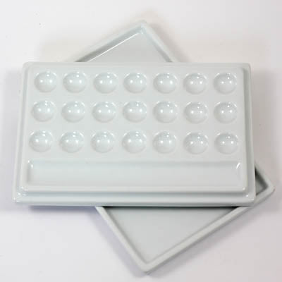 21 Hole Ceramic Rectangular Palette With Lid