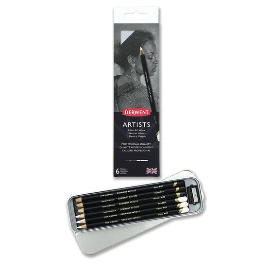 Derwent Artists Black & White Pencils (Set of 6)