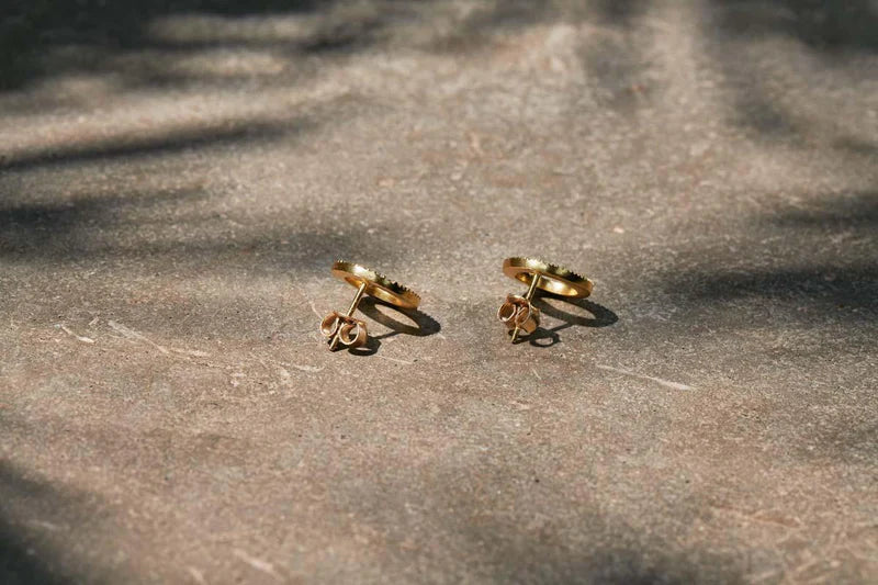 Lalia Etched Earrings, Gold